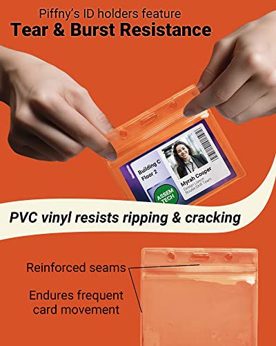 Clear ID Holder for Lanyard - ID Card Holder Waterproof (Inches, 3.5 x 2.25 Horizontal 12 Pack)