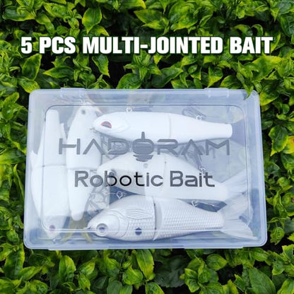 HADORAM Lure Slow Sinking Glide Bait with Fur Tail Lifelike Fishing Tackle for Trout Shad Bass Musky - color: Mixed 5-Piece Set