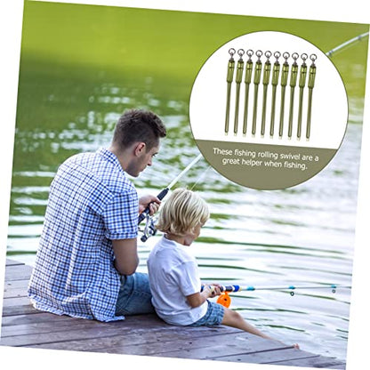 10pcs Split Rings Fishing Swivels Ring Fishing Gear Connector for Freshwater Saltwater