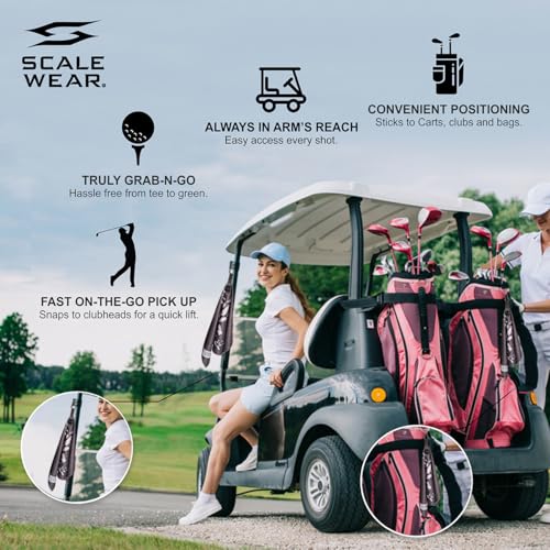 Rippit Magnetic Waffle Golf Towel – Large 16"x24" Microfiber Golf Club Ball Magnet Clip to Hang on Bag Cart Strong Premium Strength Ultra Absorbent Gear Men Gift (Rippit Black) - color: Rippit Black
