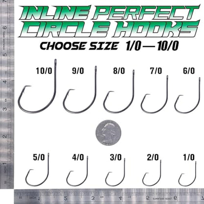 XFISHMAN-Inline-Circle-Hooks-Saltwater-Freshwater-for-Catfish-Tuna-Bass-Octopus-Hooks-Big-Hook-Fishing 50 Pack - color: Black, size: 8/0 50-Pack