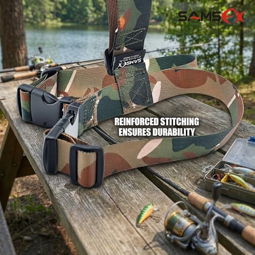 SAMSFX Fishing Wader Boot Hanger Adjustable Strap for Storage Drying - color: Camo Straps and Plastic Hook