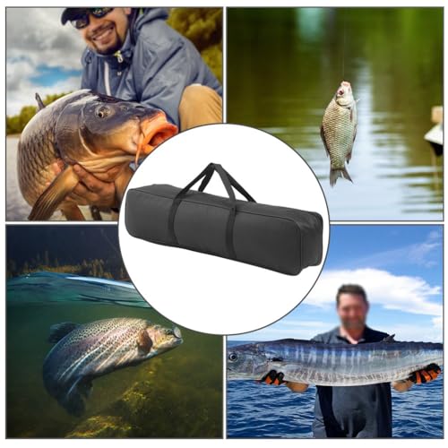 Fishing Rod Bag for 4 Rods – Large Capacity Tackle Storage Organizer with Handle and Hook, Portable Fishing Pole Carrier for Outdoor Gear