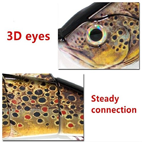 4 Segment Fishing Lures with BKK Hooks for Fishing, Easy Catch | 4.76oz Heavy-Duty Big Giant Sinking Lifelike Swimbaits for Bass, Trout, Crappie, Walleye, Pike, Great for Fisherman, Dad Gift
