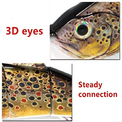 4 Segment Fishing Lures with BKK Hooks for Fishing, Easy Catch | 4.76oz Heavy-Duty Big Giant Sinking Lifelike Swimbaits for Bass, Trout, Crappie, Walleye, Pike, Great for Fisherman, Dad Gift