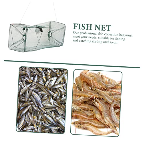 Portable Foldable Nylon Fishing Net Lightweight Shrimp Catching Cage Quick Drying Fish Keeping Net for Outdoor Use Collapsible Fishing Accessories