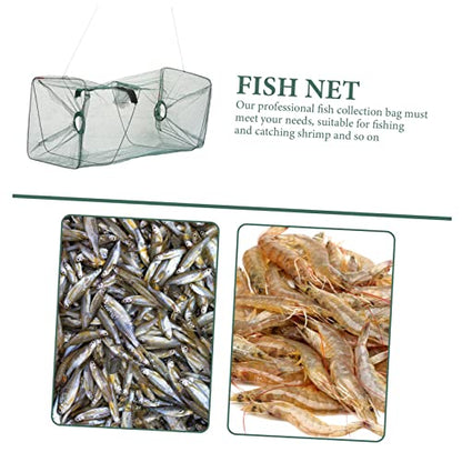 Portable Foldable Nylon Fishing Net Lightweight Shrimp Catching Cage Quick Drying Fish Keeping Net for Outdoor Use Collapsible Fishing Accessories