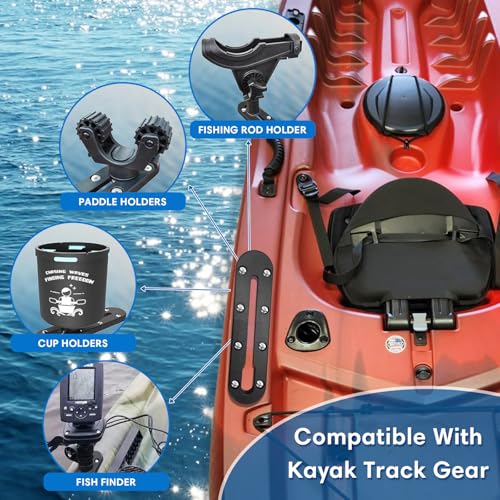 Kayak Track, Kayak Low Profile Track,Kayak Rail, Kayak Accessories Mount Track, Kayak Paddle Holder Kayak Gear Track for Fishing Rod Holde,Fish Finder, Kayak Rod Holder,Anchor Cleats - size: 7 INCH/4 PCS