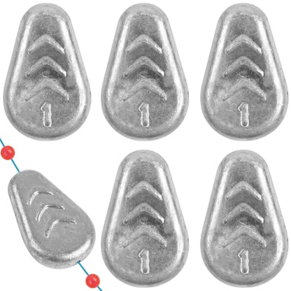 5/10 Pack No Roll Sinker Lead Fishing Weights Catfish Sinkers Coin Disc Weight Snagless Flat Inline Sinker for Catfishing Rig Bank River Surf Fishing Saltwater - color: 1 Ounce - 5 Pack
