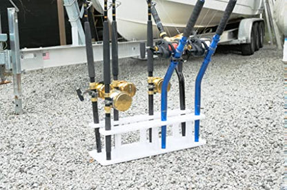 12 Pole Marine Board Fishing Rod Organizer Holder Rack for Garage Outdoor Heavy Duty Boat Dock Storage - size: 12 Rod Holder