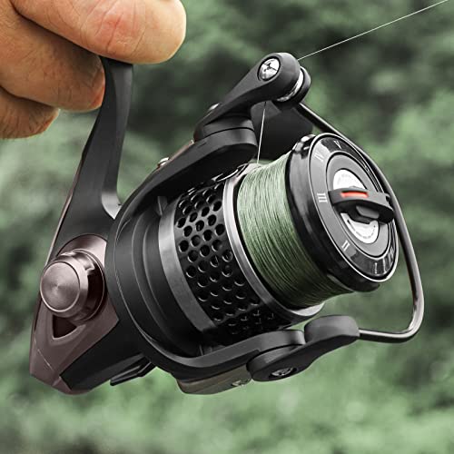 TRUSCEND Spinning Fishing Reel, Aviation Metal Material Body Reels, Industrial Durable-Strength, High Speed & Stability, Ultra-Light & Powerful, Smoother & Durable, Saltwater Freshwater Fishing Gear - color: A4-Black-3000