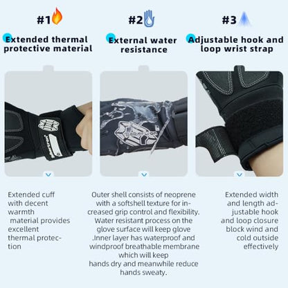 Seibertron S.P.S.G-2 UPF100+ Sun/UV Protection Fishing Adult & Youth Glove - color: Winter-Black, size: S Adult