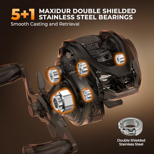 KastKing Lethal Blaze Twin-tip Fishing Rod and Reel Combo, Spinning & Baitcaster Combo, Flame Pattern Design, IM6 Graphite 2Pc Rod with Backup Tip Section, Stainless-Steel Guides, EVA Handle - style: Cast-6'4" M- Left Handed (2pcs+extra Tip)