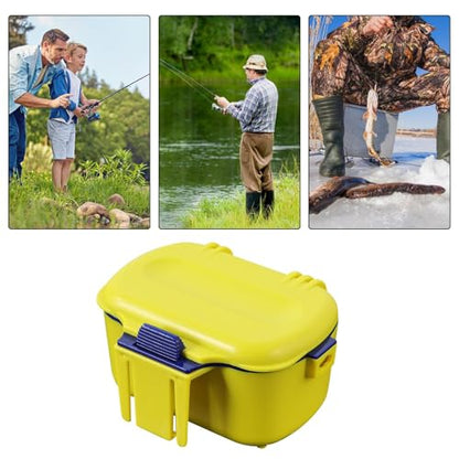 Insulated Container Case - Bait Storage Box, Waterproof Live Worm Holder | Compact Bucket Organizer, Outdoor Fishing Gear Carrier for Boat, Kayak, Pier, Ice Angling Expedition