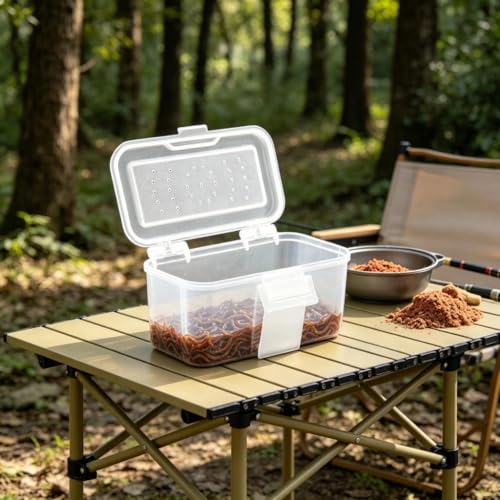 Portable Hanging Waist Fishing Lure Box Breathable Fishing Live Baits Box Baits Holder Carrying Case Holder Portable Live Container Lure Case Container
