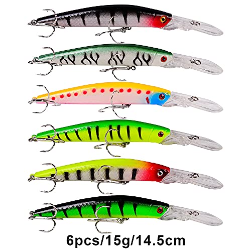 Bass Fishing Lures Kit Set Topwater Hard Baits Minnow Crankbait Pencil VIB Swimbait for Bass Pike Fit Saltwater and Freshwater - color: 011-59pcs