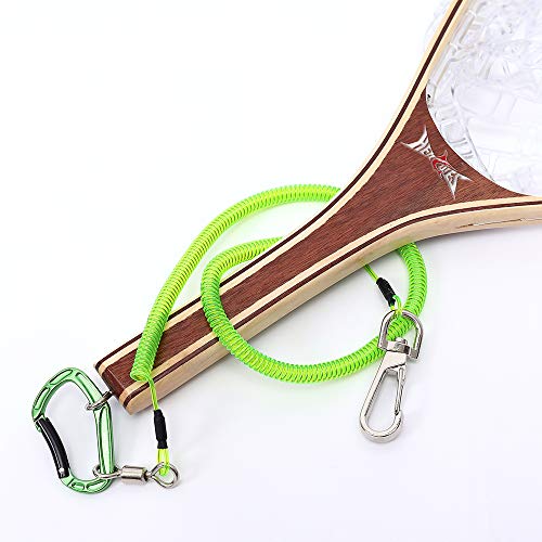 HERCULES M4 Fishing Lanyard, Fishing Pole Tether, Kayak Paddle Leash, Heavy Duty Retractable Coiled Lanyard for Fishing, Rods, Pliers, Boating, Paddles, Kayak - color: Pack of 2 Green, 17.7" Plus
