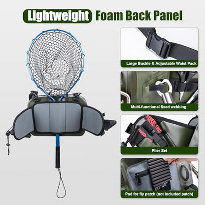 Goture Waterproof Fishing Waist Pack, IPX8 840D TPU Large Tackle Bag with Rod Holder, Airtight Zipper Closure, Fly Fishing Bag with Adjustable Waist Strap for Stream,Kayaking,Boating,Sling Fanny Pack - color: A1:9L Waterproof Tackle Bag