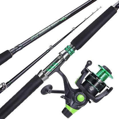 Sougayilang Catfish & Inshore Spinning Combo – 30LB Drag, 4.7:1, 13+1 Bearings, 2-Piece Medium Heavy Rod for Catfish, Striper, Redfish, Carp – Bottom Fishing - color: B-Spin8'0''-5000
