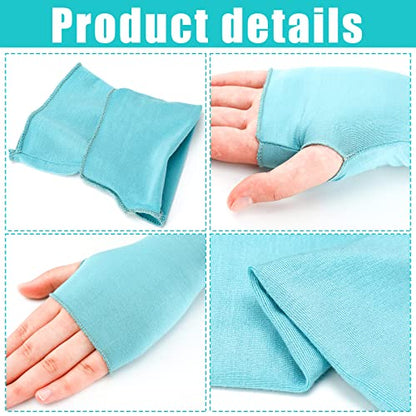 Bememo 4 Pack Sun Protection UV Gloves Driving Sun Gloves Cooling Fingerless Wrist Length Glove for Women Gel Manicure - color: Bright Color