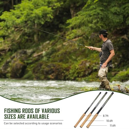 THKFISH Tenkara Fly Fishing Rod Kit 8.7ft/10.6ft/11.6ft 24T Carbon Fiber Telescopic Fly Fishing Combo Kit with Carrying Case Fishing Line and Flyfishing Lure for Streams, Trout, Bass, Salmon - size: 11.6 FT ROD KIT