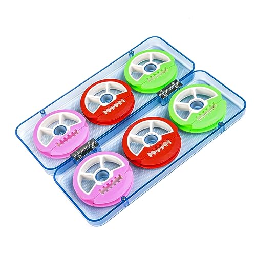 Silicone Fishing Line Bobbin Spools 6-Sided and 8-Sided Colorful Rubber Fishing Tackle Storage Box with Holder Random Color