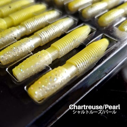 Ray Mini Stick Bait 16pc/Pack 1.75 Inch Fishing Lures Design for Bass, Trout, Panfish, Perch, Crappie, Must-Have Fishing Bait. - color: Chartreuse/Pearl