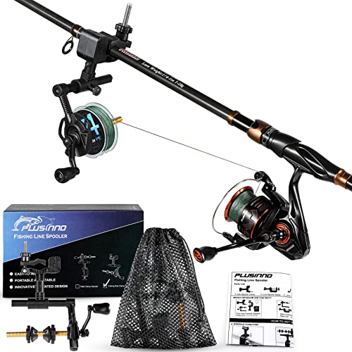 PLUSINNO Fishing Line Spooler For Fishing Reels, Fishing Gear And Equipment Gift For men With Unwinding Function Versatile for Thick & Thin Rods, Works with Spinning Reel, Cast Reel Without Line Twist - style: Fishing Rod Clamp Spooler
