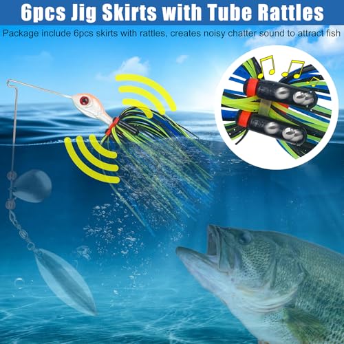Spinner Bait Skirt Jig Skirts Replacement DIY Fishing Lure Making Supplies Soft Skirt for Spinnerbaits Bass Fishing Jigs Buzzbait Squid Jigs Fishing Lure Skirts 50 Strands - style: 24pcs
