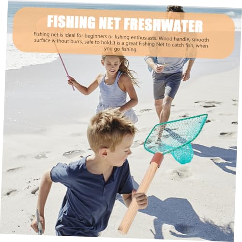 MAGICLULU Wood Handle Fishing Net 30cm Large Mesh Outdoor Portable Fishing Mesh for Freshwater and Camping Fish Landing Net