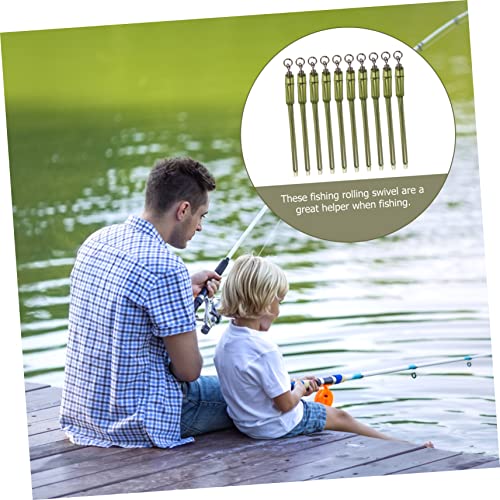 Happyyami 10Pcs Portable Carp Fishing Swivels Heavy Duty Fishing Hook Connector for Outdoor Tackle Durable Accessories for Freshwater Saltwater Fishing