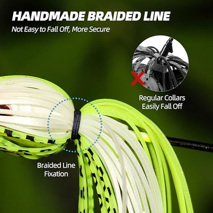Double Prop Buzzbaits - Fishing Lures Buzzbait Spinnerbait Jigs Lure for Bass, Pike & More - Lifelike Action with Double Propeller Design, Ideal for Men Anglers, 5pcs - size: 1/2oz