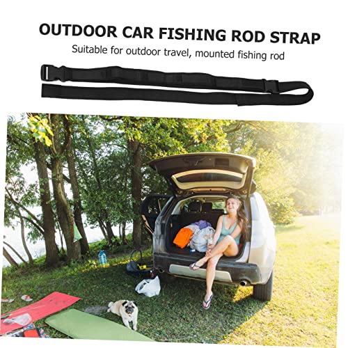 2Pcs Vehicle Mounted Fishing Rod Holder Strap Portable Car Fishing Pole Carrier Durable Fixing Band for Easy Installation and Storage of Up to Rods