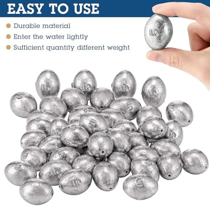 Egg Fishing Sinker Weights Kit Egg Weights Rig Drop Bass Casting Fishing Sinkers Saltwater Freshwater Gear Tackle - size: 5 oz