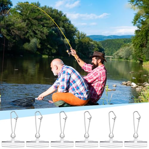 Soulchen 50 Pcs Fishing Line Sinker Slides Clip with Metal Snaps Stainless Steel Fishing Weights Sinkers Slider Swivel Snap Connector Catfishing Tackle Equipment Accessories for Boat Beach