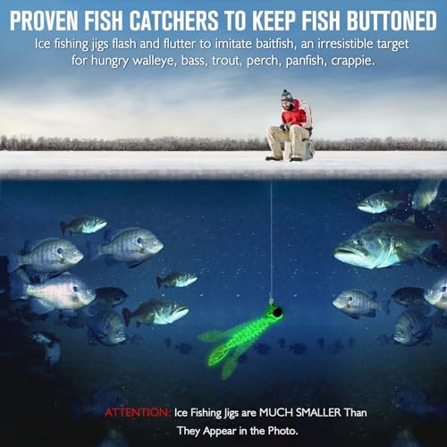 Dovesun Fishing Kit Ice Fishing Jigs Ice Fishing Lures Walleye Fishing Lures Crappie Jigs 135pcs/58pcs/45pcs/34pcs/30pcs/8pcs - color: H-Ice fishing jigs & lure 135pcs
