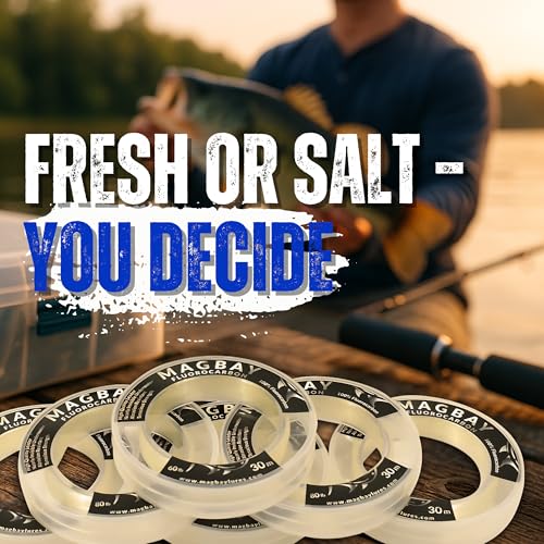 MagBay Lures 100% Pure Fluorocarbon Leader Line - Saltwater & Freshwater Invisible Fluorocarbon Fishing Leader Line, Strong Performance 150, 130, 100, 80, 60 & 40 lbs 33 Yard - size: 100lbs