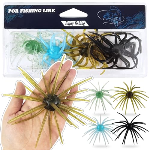 6 Pcs Soft Urchin Lures Fishing Saltwater Slow Floating Lures for Bass Trout Crappie - color: 5.31in/0.60oz