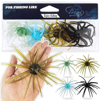 6 Pcs Soft Urchin Lures Fishing Saltwater Slow Floating Lures for Bass Trout Crappie - color: 5.31in/0.60oz