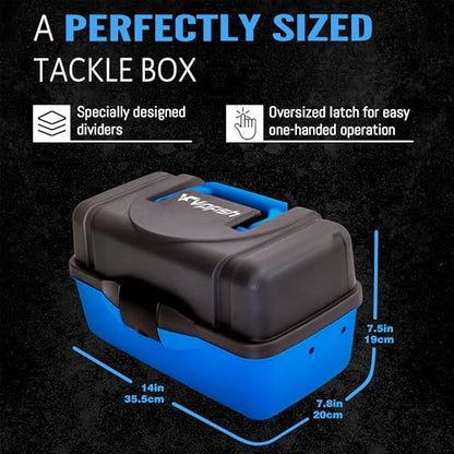 Fishing Tackle Box with Tackle Included Lures, Hooks, Weights, 3-Layer Freshwater Fishing Tackle Kit for Bass Fishing Gear and Equipment, Gift for Fishingman gift choice for Fathers Day - color: Blue