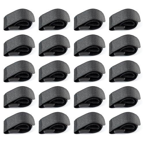 20-Pack Stretchy Straps & Tackle Ties for Fishing Rods - Elastic Rod Holder Straps for Organizing and Protecting Casting, Spinning, and Fly Rods - Angler's Accessories