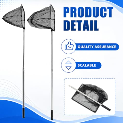 4 Pack Telescopic Fishing Net with Extendable Handle, 26.4–41.3 Inch Portable Landing Net Stainless Steel Pole Anti-Slip Grip Nylon Mesh for Freshwater & Outdoor Fishing