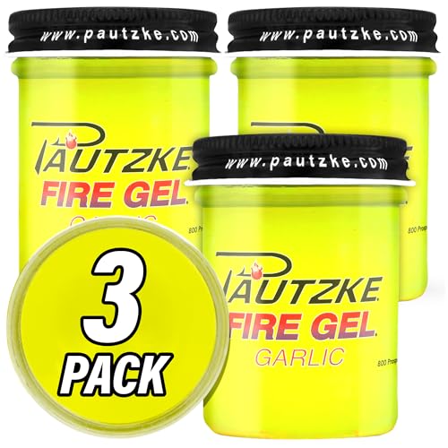 Pautzke Fire Gel Bait Scent Fishing Attractant, Long-Lasting Fish Scent Gel, Freshwater Saltwater Compatible, Strong Scent Trail, Easy Apply Lure Enhancer - color: 3-Garlic