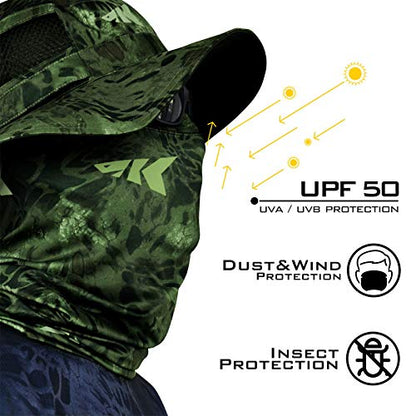 KastKing Sol Armis Neck Gaiter - UPF 50 Face Mask - UV Sun Protection Mask for Men & Women, Fishing, Hiking - color: I: Ambush (Size: 19"x9.5"), size: One Size