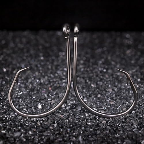 XFISHMAN-Inline-Circle-Hooks-Saltwater-Freshwater-for-Catfish-Tuna-Bass-Octopus-Hooks-Big-Hook-Fishing 50 Pack - color: Black, size: 6/0 50-Pack