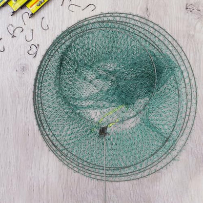 Operitacx Collapsible Fishing Net Keep Crab Shrimp Catch Trap Sturdy Outdoor Foldable Small Fish Sock for Anglers and Crabbing Equipment