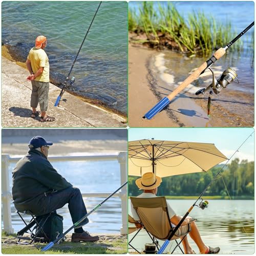 Murtenze Fishing Rod Holder, Reinforced PVC Fishing Pole Holders Ground Free Alarm Bells, Support Stand for Bank Fishing/Beach Anglers - color: Blue