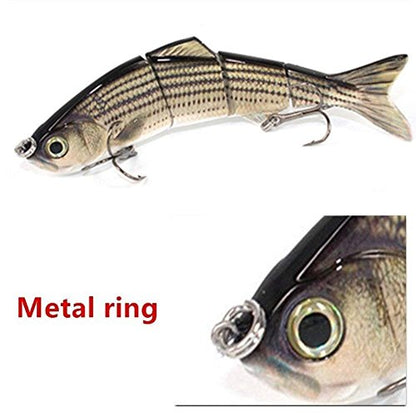 4 Segment Fishing Lures with BKK Hooks for Fishing, Easy Catch | 4.76oz Heavy-Duty Big Sinking Lifelike Swimbaits for Bass, Trout, Crappie, Walleye, Pike, Great for Fisherman, Dad Gifts