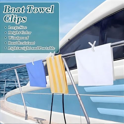8 Pack Marine Boat Rail Towel Clips Storm Proof for Beach Pontoon Fishing Cruise Travel (Orange)