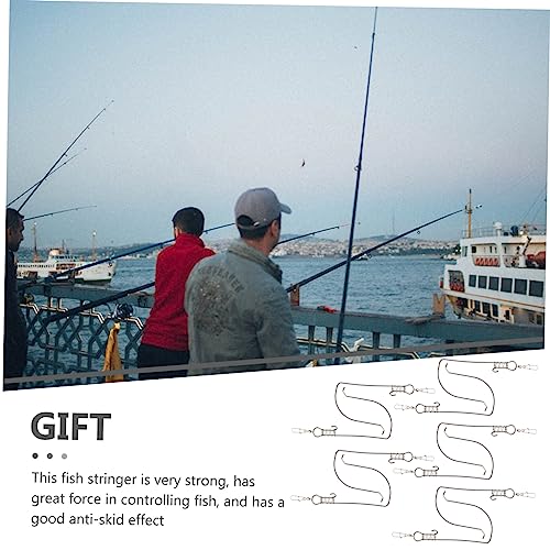 10pcs Stainless Steel Fish Buckle for Outdoor Fishing Fish Stringer Spring Lock Portable Sinkers for